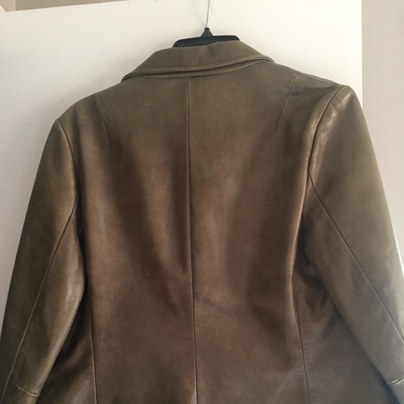 GAP Jackets & Blazers - Gap Green Leather Blazer